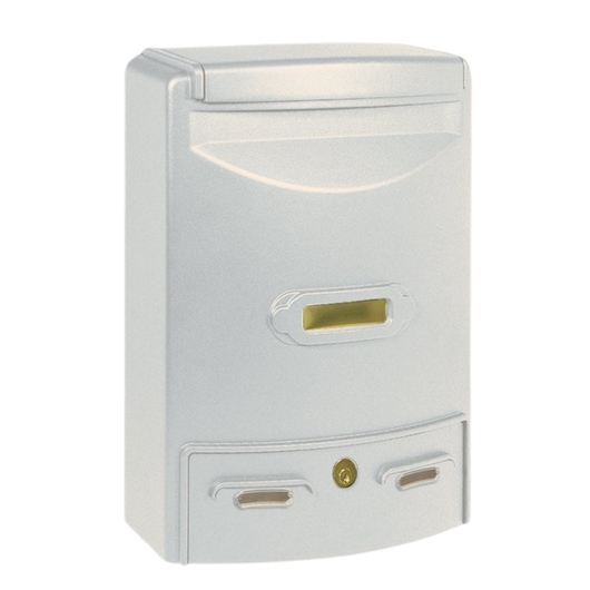 ALUBOX EUROPA MAXI Cassetta Postale Da Esterno 39X29X10 Cm Cassetta Posta In Alluminio Pressofuso Cassetta Lettere Completa Di Portanome Impermeabile Formato Rivista COLORE: BIANCO