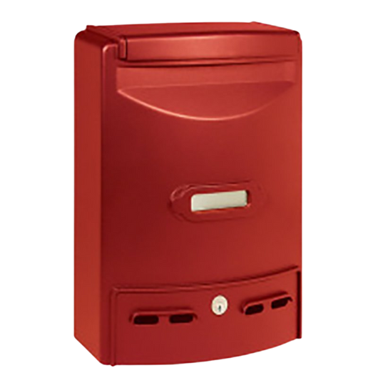 ALUBOX EUROPA MAXI Cassetta Postale Da Esterno 39X29X10 Cm Cassetta Posta In Alluminio Pressofuso Cassetta Lettere Completa Di Portanome Impermeabile Formato Rivista COLORE: ROSSO