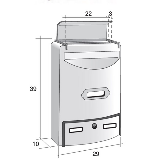 ALUBOX EUROPA MAXI Cassetta Postale Da Esterno 39X29X10 Cm Cassetta Posta In Alluminio Pressofuso Cassetta Lettere Completa Di Portanome Impermeabile Formato Rivista COLORE: ANTRACITE