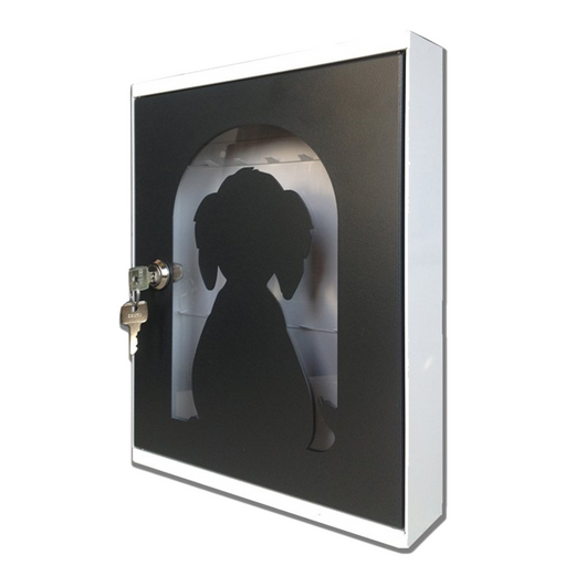 ALUBOX MIA Portachiavi Da Parete Personalizzato 16 Ganci Appendi Chiavi A Muro Da Interno 35,6X26,5X12 Cm Portachiavi Da Muro Interno Esterno Protetto Made In Italy COLORE: CUCCIA CANE