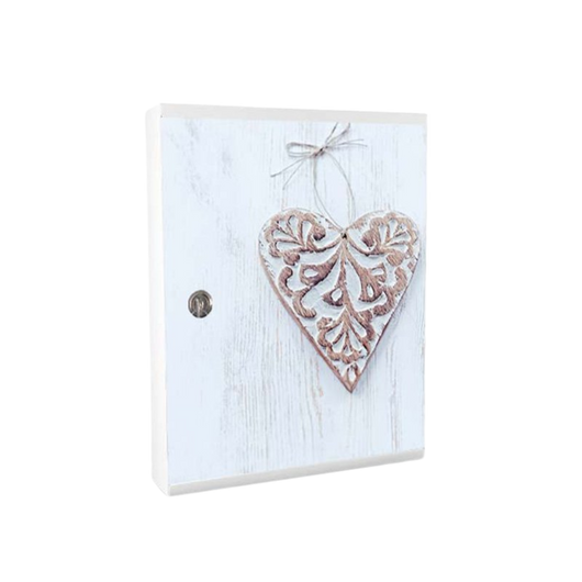 ALUBOX MIA Portachiavi Da Parete Personalizzato 16 Ganci Appendi Chiavi A Muro Da Interno 35,6X26,5X12 Cm Portachiavi Da Muro Interno Esterno Protetto Made In Italy COLORE: CUORE