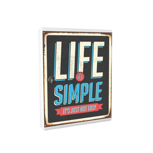 ALUBOX MIA Portachiavi Da Parete Personalizzato 16 Ganci Appendi Chiavi A Muro Da Interno 35,6X26,5X12 Cm Portachiavi Da Muro Interno Esterno Protetto Made In Italy COLORE: LIFE IS SIMPLE