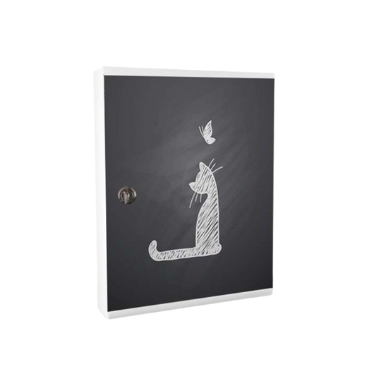 ALUBOX MIA Portachiavi Da Parete Personalizzato 16 Ganci Appendi Chiavi A Muro Da Interno 35,6X26,5X12 Cm Portachiavi Da Muro Interno Esterno Protetto Made In Italy COLORE: GATTO