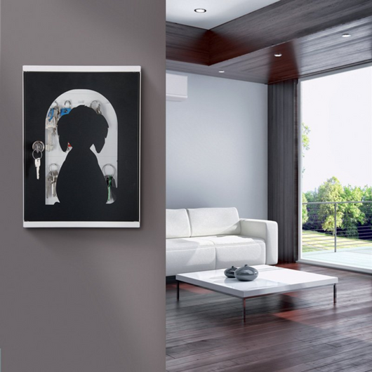 ALUBOX MIA Portachiavi Da Parete Personalizzato 16 Ganci Appendi Chiavi A Muro Da Interno 35,6X26,5X12 Cm Portachiavi Da Muro Interno Esterno Protetto Made In Italy COLORE: CUCCIA CANE