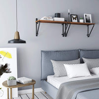 Mensole da parete rustiche VALORA - Set di 2 per soggiorno, ufficio LCR01BX