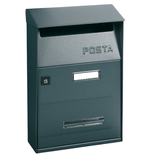 ALUBOX FT Cassetta Postale Da Esterno 32,5X22X11 Cm Cassetta Posta Con Tettuccio Superiore Cassetta Lettere Prelievo Frontale Cassetta Della Posta Formato Lettera COLORE: ANTRACITE