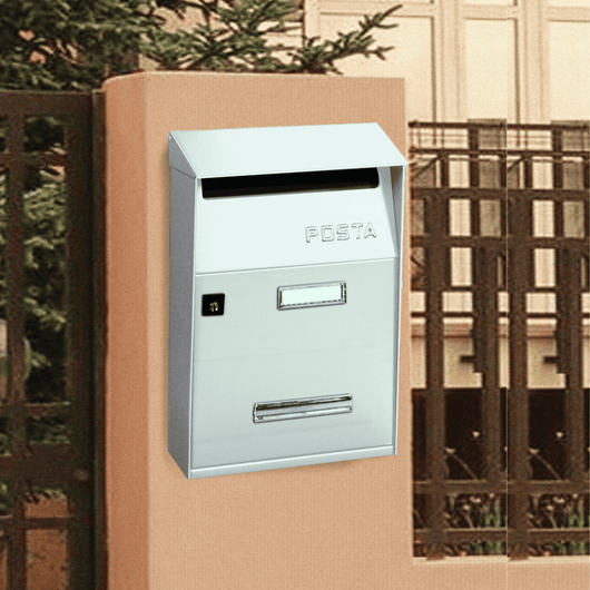 ALUBOX FT Cassetta Postale Da Esterno 32,5X22X11 Cm Cassetta Posta Con Tettuccio Superiore Cassetta Lettere Prelievo Frontale Cassetta Della Posta Formato Lettera COLORE: BIANCO