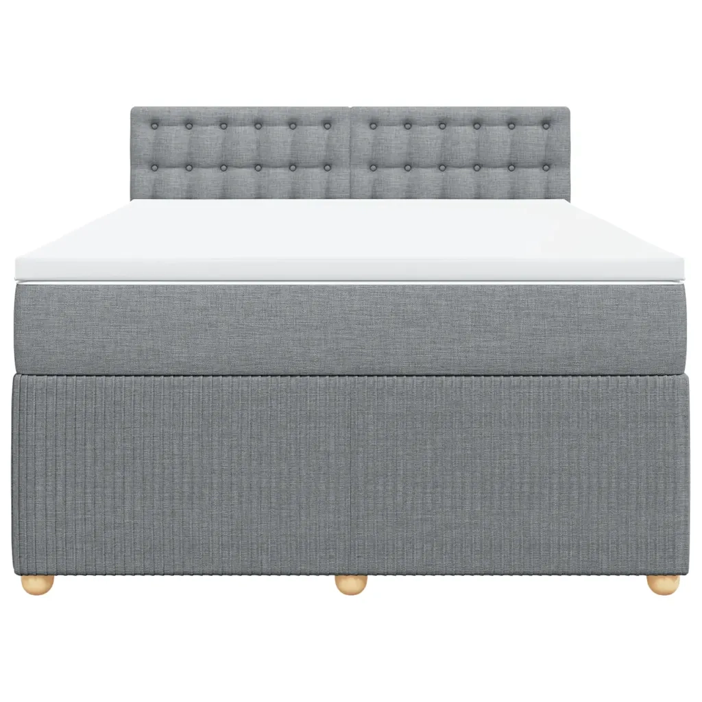 Giroletto a Molle con Materasso Grigio Chiaro 140x200cm Tessuto