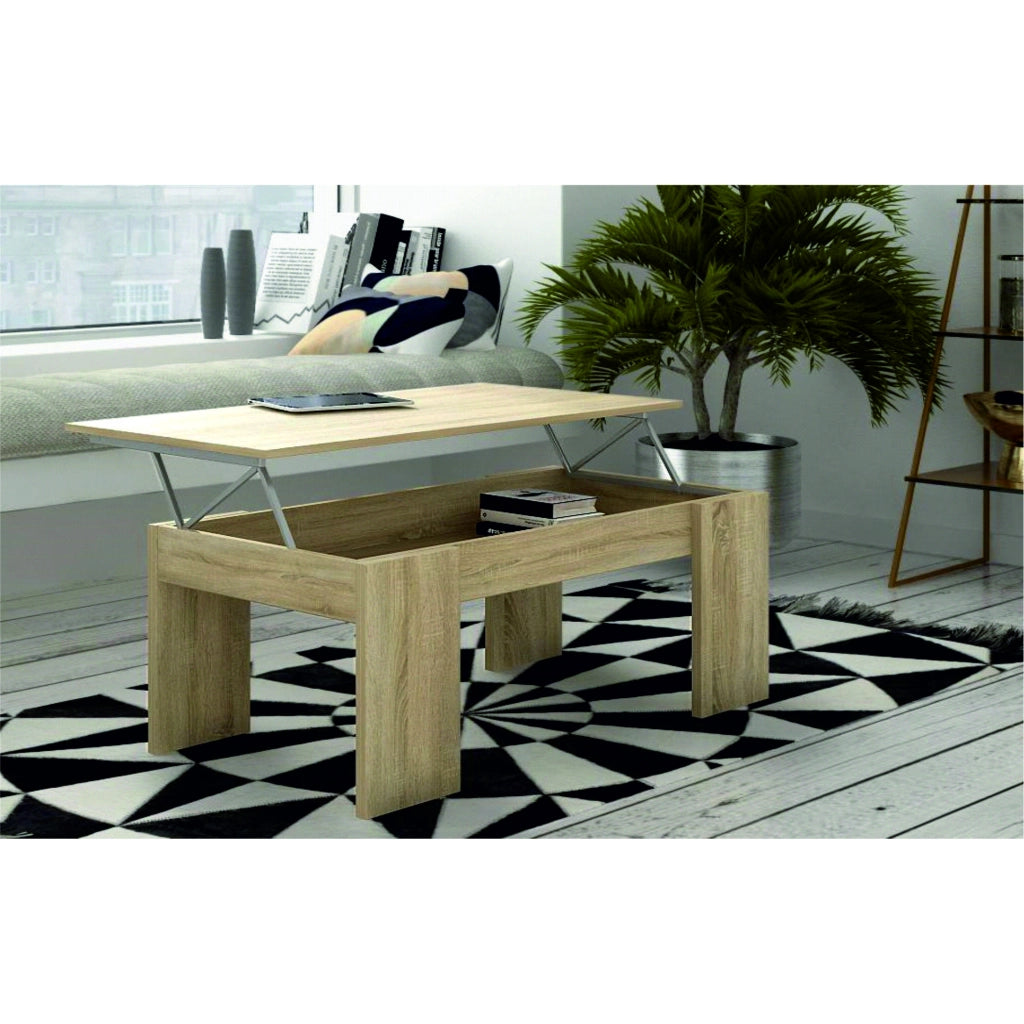 TAVOLO BASSO ANDREA 100X50XH42,5CM LARICE BIANCO