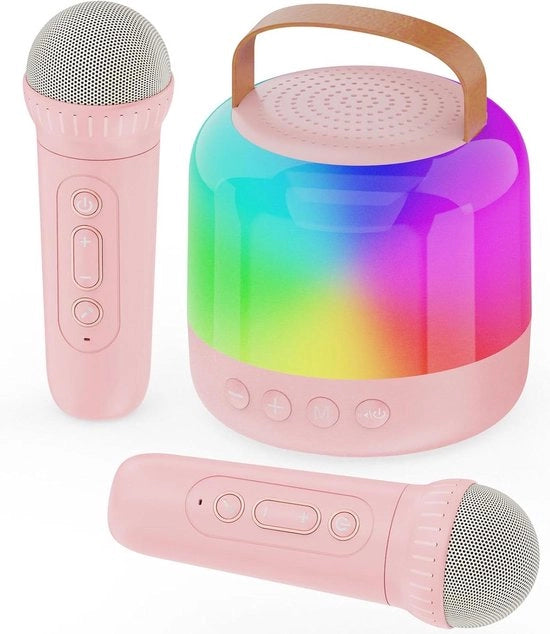 Impianto Karaoke - Macchina Karaoke Portatile con Altoparlante Bluetooth con Luce LED e Effetti Sonori Variabili - Adatto per Feste di Famiglia e come Regalo per Feste dei Bambini