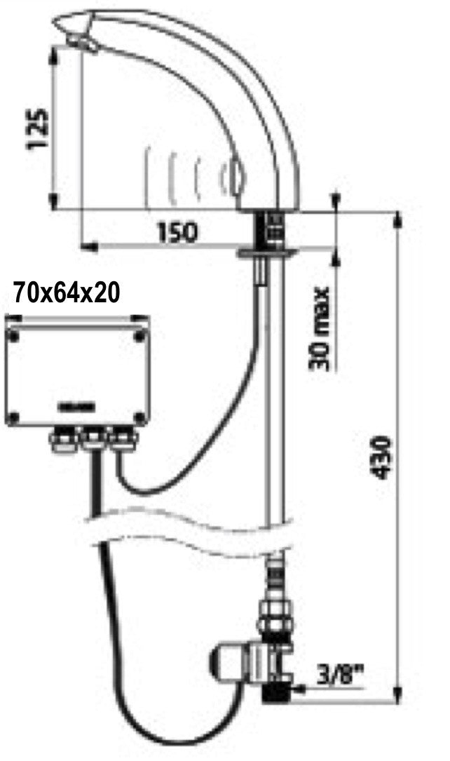 Rubinetto miscelatore elettronico automatico ad infrarossi