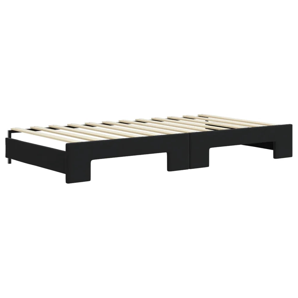 Divano Letto con Letto Estraibile-Sofa Letto-Daybed Nero 100x200 cm in Velluto 725896
