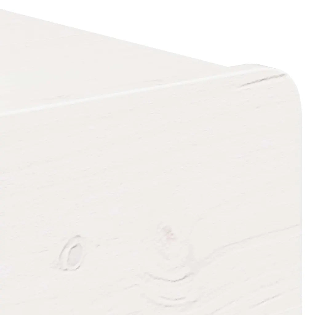 Comodino Bianco 44 x 32,5 x 40 cm Legno di pino massello 873489