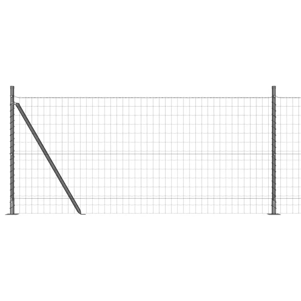 Recinzione con Posto Grigio 0,8 x 25 m Acciaio e PVC