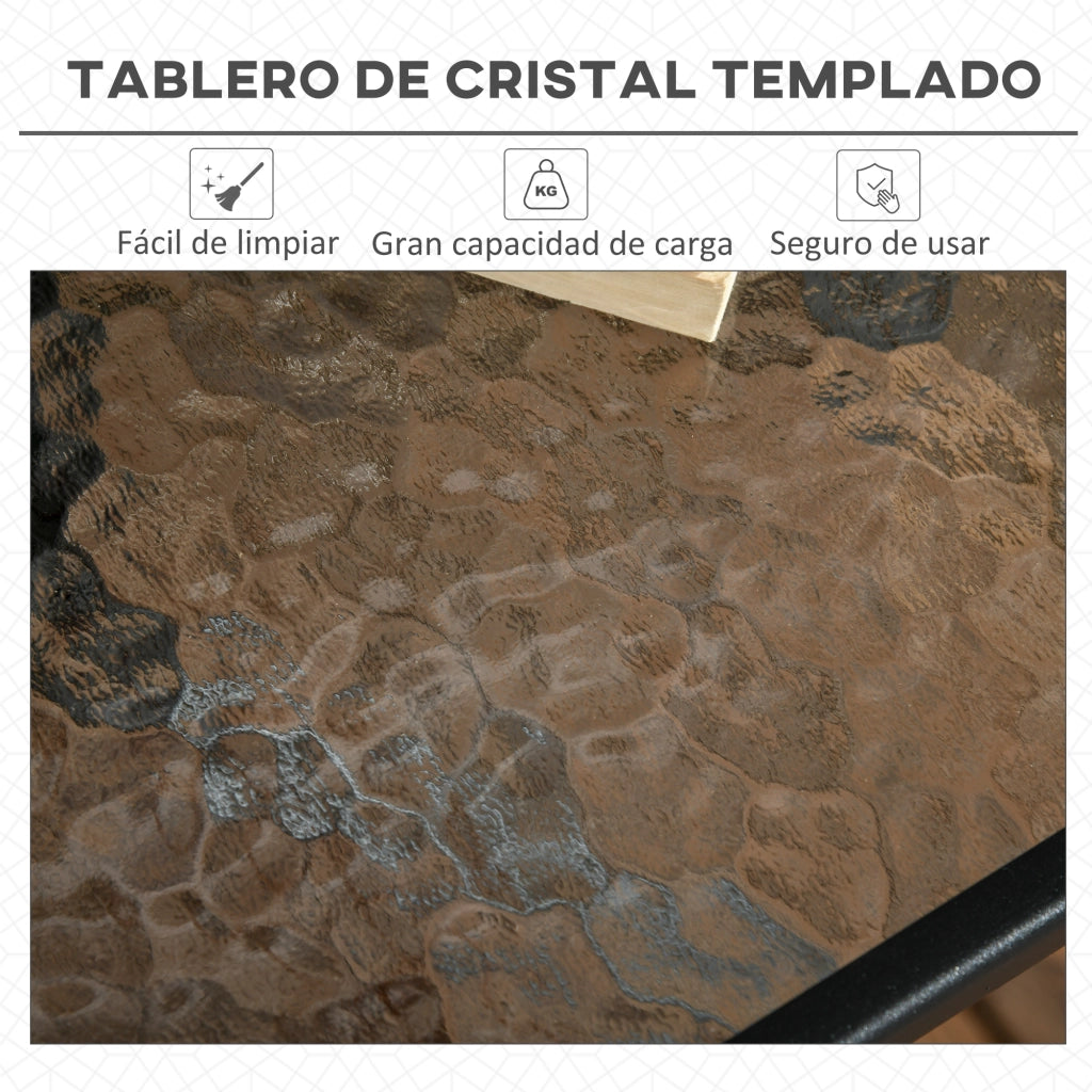Tavolo da Giardino Quadrato con Foro per Ombrellone ¨C Zephmum ¨C Nero 76x76x72 cm