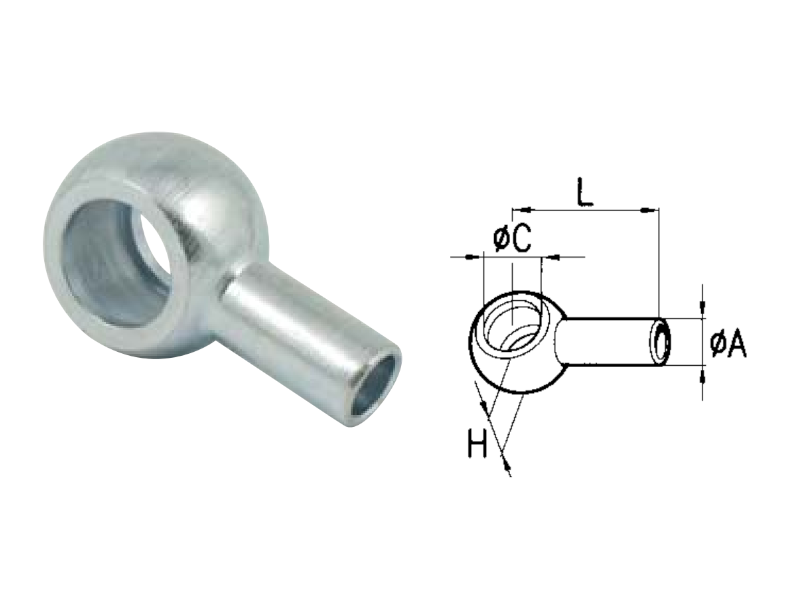 Raccordo a occhio corto per tubo in acciaio bonderizzato diametro 12 e 15mm - 81767