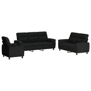 Set di divani 3 pcs Nero Tessuto 3430645