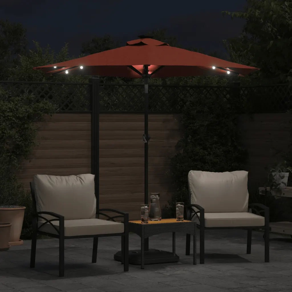 Ombrellone Giardino LED Palo Acciaio Terracotta 225x225x212 cm 4005071