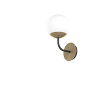 Applique Moderna Clear Metallo Nero E Ottone Vetro Bianco 1 Luce E27