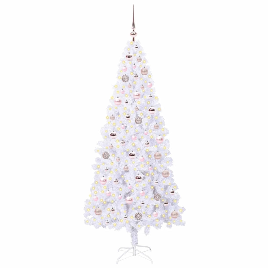 Albero di Natale | Decorazioni natalizie artificiale Bianco 180 cm PVC e Acciaio