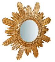 Biscottini Specchiera da parete in legno finitura foglia oro anticato L43xPR4xH43 cm Made in Italy