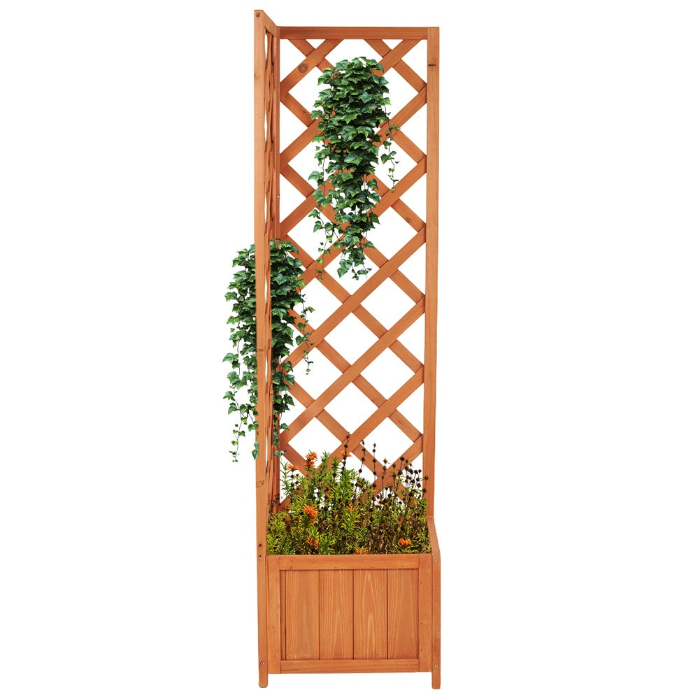 Fioriera Legno Frangivista Esterno Angolare per Piante Rampicanti 40x40H145cm