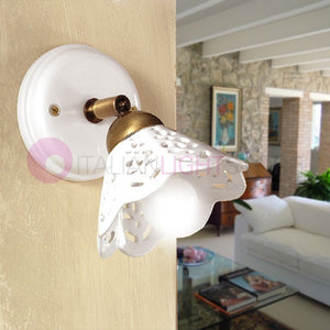 VOLTERRA Mini Applique Spot Orientabile Ceramica Rustica Country