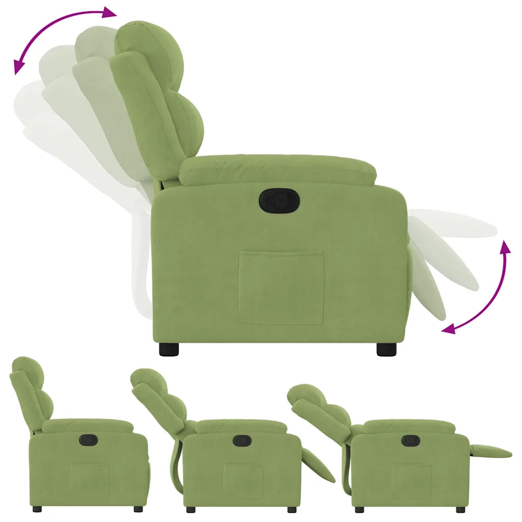 Poltrona Reclinabile Verde Chiaro in Velluto 373503