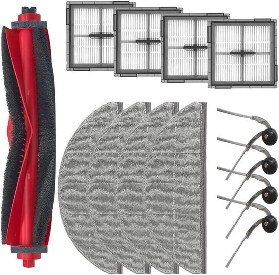 Accessori di sostituzione per aspirapolvere robot 13 pezzi - 1 set di setole principali, 4 setole laterali, 4 filtri HEPA, 4 dischi aspirapolvere