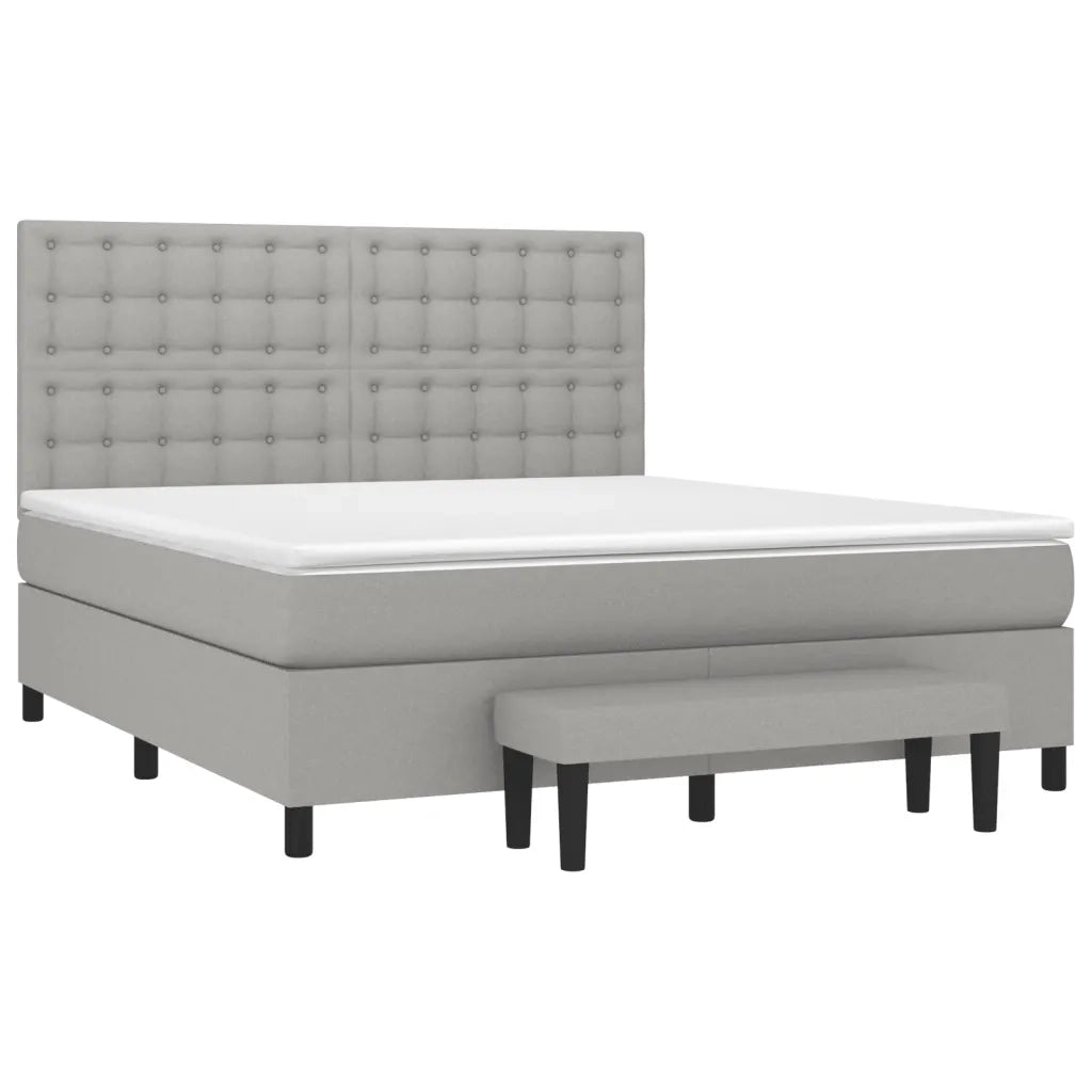 Giroletto a Molle con Materasso Grigio Chiaro160x200 cm Tessuto cod mxl 35955