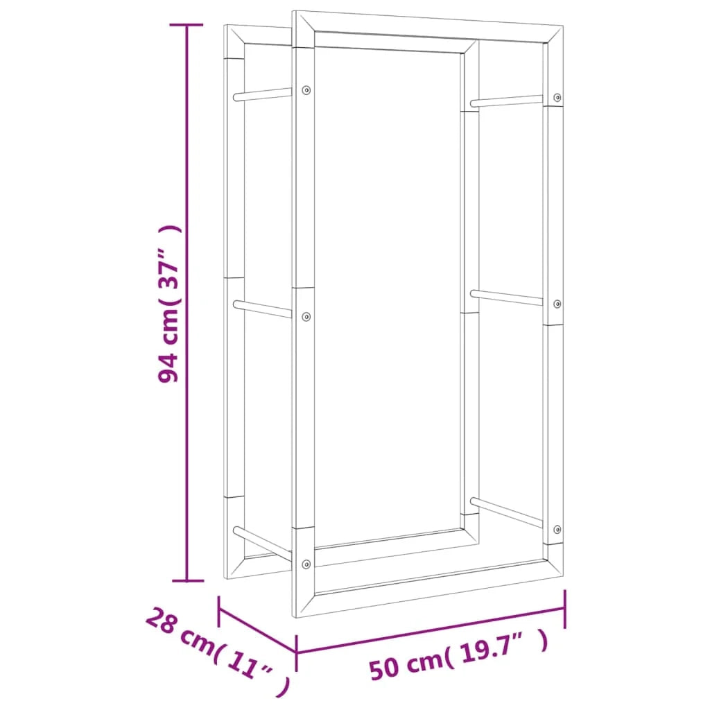 Portalegna 50 x 28 x 94 cm acciaio inox argento 02_0043717