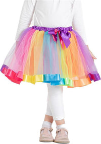 KIT TRAVESTIMENTO RAINBOW UNICORN CON GONNA TUTU, ALI E CERCHIETTO CON CORNO - UNICORNO 3/6 ANNI