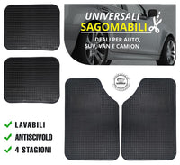 MAURY'S SET TAPPETI AUTO BASIC UNIVERSALI SAGOMABILI 4PZ IN P