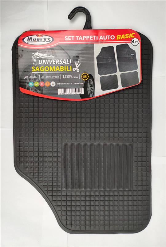 MAURY'S SET TAPPETI AUTO BASIC UNIVERSALI SAGOMABILI 4PZ IN P