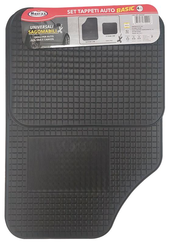 MAURY'S SET TAPPETI AUTO BASIC UNIVERSALI SAGOMABILI 4PZ IN P