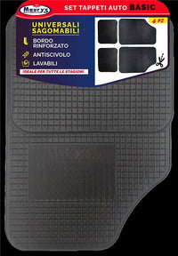 MAURY'S SET TAPPETI AUTO BASIC UNIVERSALI SAGOMABILI 4PZ IN P