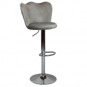 SGABELLO ERIC STRUTTURA IN METALLO E SEDUTA IN VELLUTO TORTORA 51X49X101H CM OKX