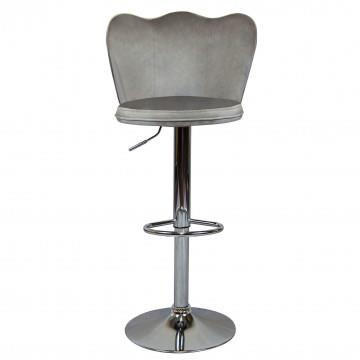 SGABELLO ERIC STRUTTURA IN METALLO E SEDUTA IN VELLUTO TORTORA 51X49X101H CM OKX