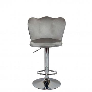 SGABELLO ERIC STRUTTURA IN METALLO E SEDUTA IN VELLUTO TORTORA 51X49X101H CM OKX