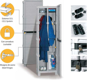 ARMADIO PORTASCOPE IN POLIPROPILENE 1 ANTA E 3 RIPIANI 50 X 39 X H172 CM