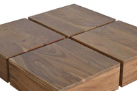 Tavolino in legno di acacia e metallo