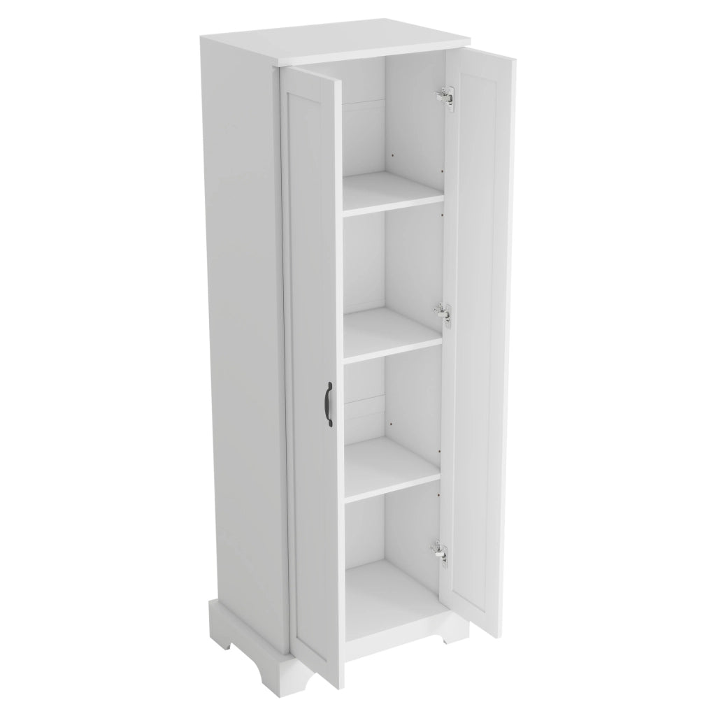 Armadietto Alto da Bagno con Ante e Ripiani Regolabili ¨C MINIMAL ¨C Bianco 56x40x170