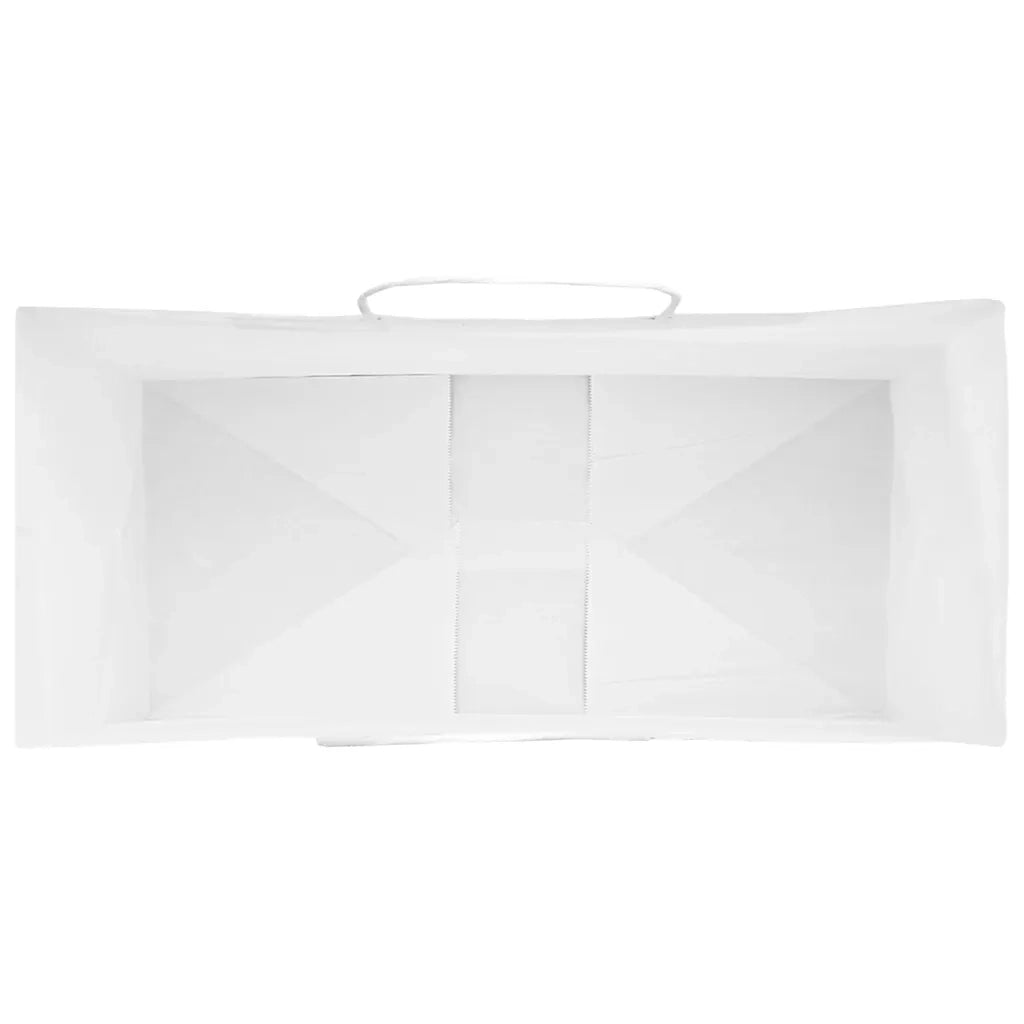 vidaXL Sacchetti di Carta 250 pz con Manici Bianchi 26x12x35 cm