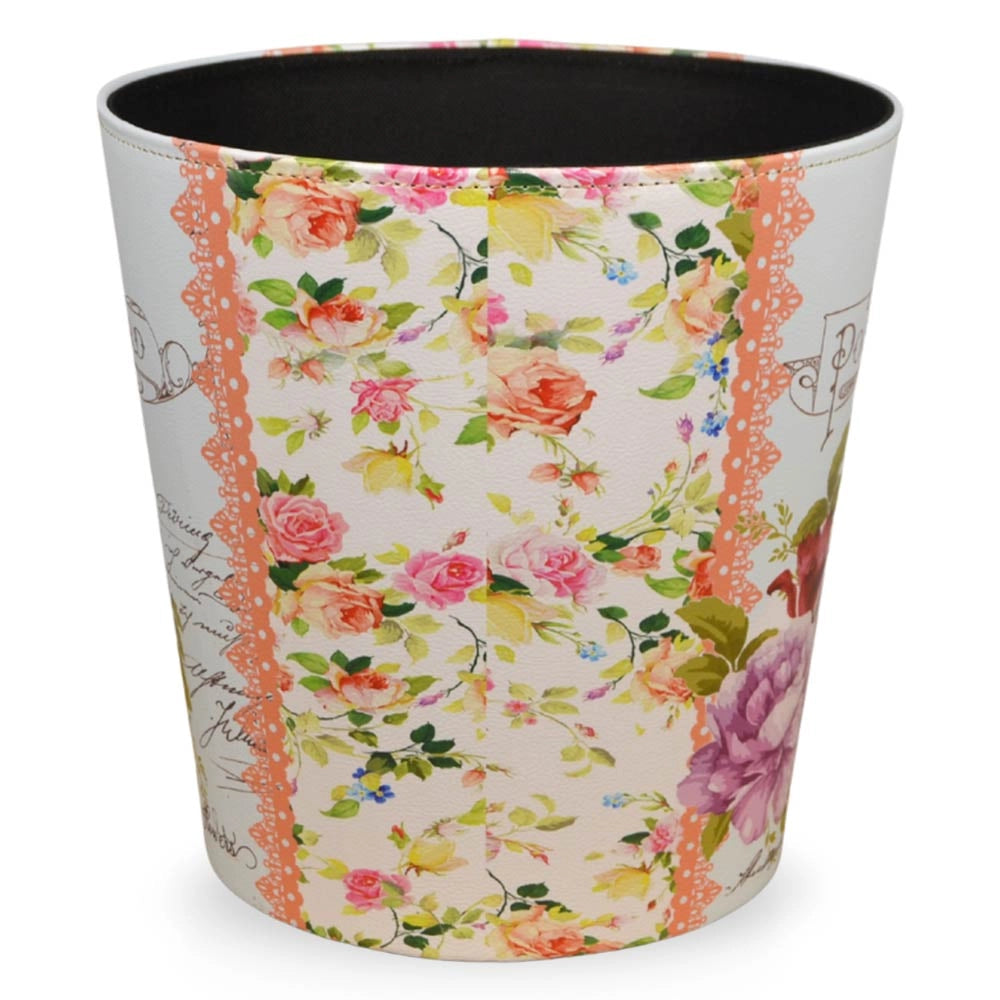 Vaso caspò portapiante cestino in plastica fantasia floreale cm 27 x 20 x h 27