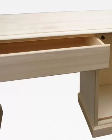 Scrivania porta frigo in legno grezzo l.125 p.56 h.80 (468) - Mobili 2G