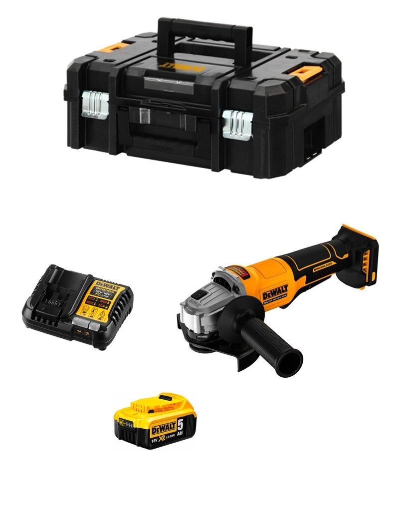 Mini-Smerigliatrice DeWALT DCG408P1T (1 x 5,0 Ah + DCB1104 + TSTAK II)