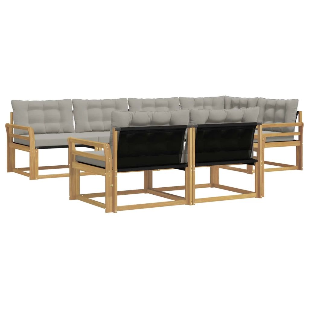Set di divani da esterno 7 pz Bianco e Grigio Chiaro 3388781