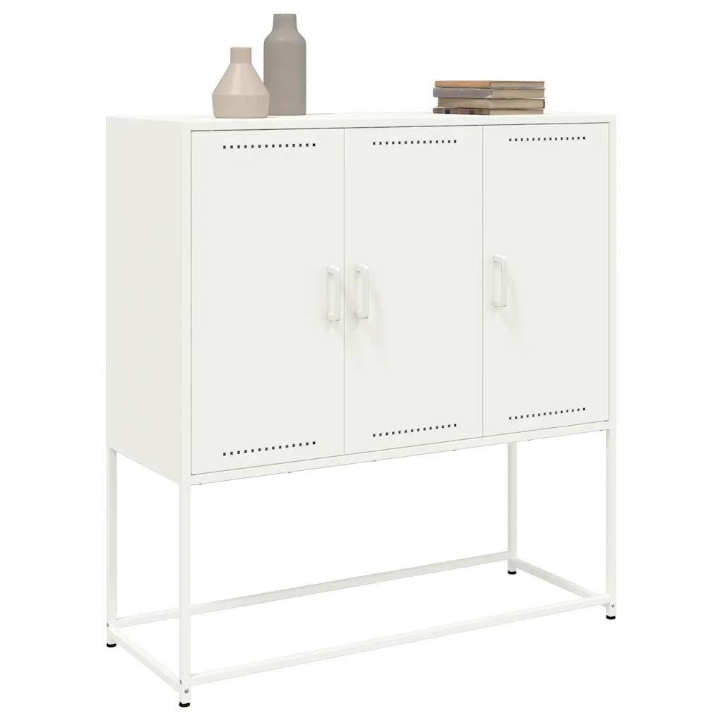 Credenza-Buffet-Armadio da cucina Bianca 100,5x39x107 cm in Acciaio 838982