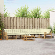 Set di divani da esterno 7 pcs Bianco e Crema 79 x 79 x 37 cm