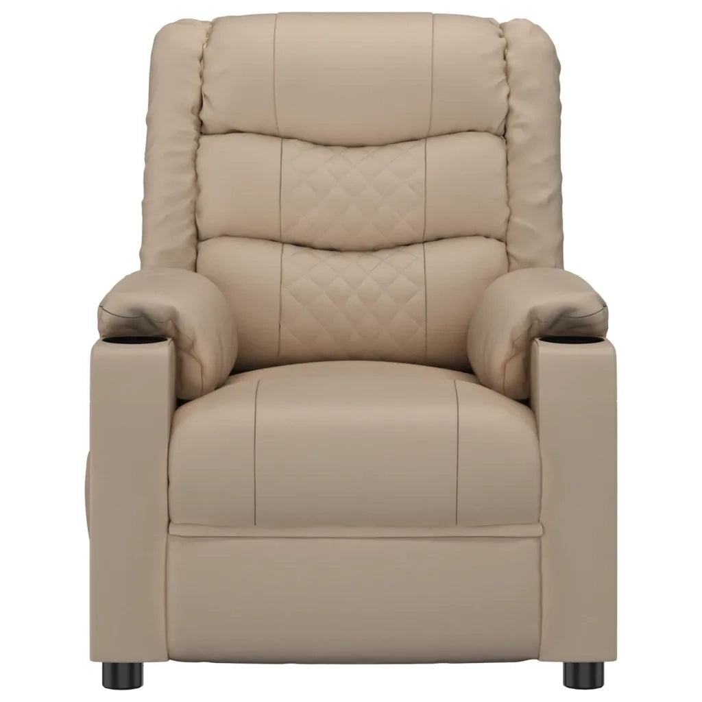 Poltrona Reclinabile Elettrica Cappuccino in Similpelle